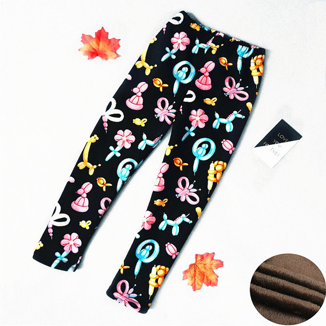 Kids Thicken Leggings Girls Autumn Winter Plus Velvet Trousers Baby Girl Skinny Pants 2021 Children's Clothing 2-11 Years