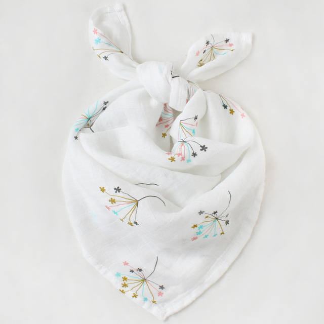 Bamboo Cotton Chiffon Bibs, 60 x 60cm, Multifunctional Burp Cloth Bibs, Soft Printed Baby Cloth