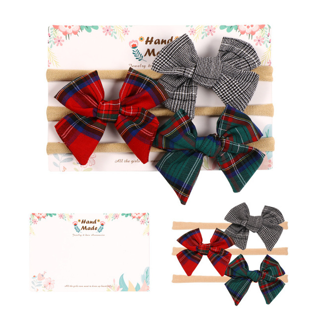 3pcs/lot Cute Bow Baby Headband for Girl Nylon Head Bands Turban Newborn Hair Bands for Kids Baby Hair Accessories