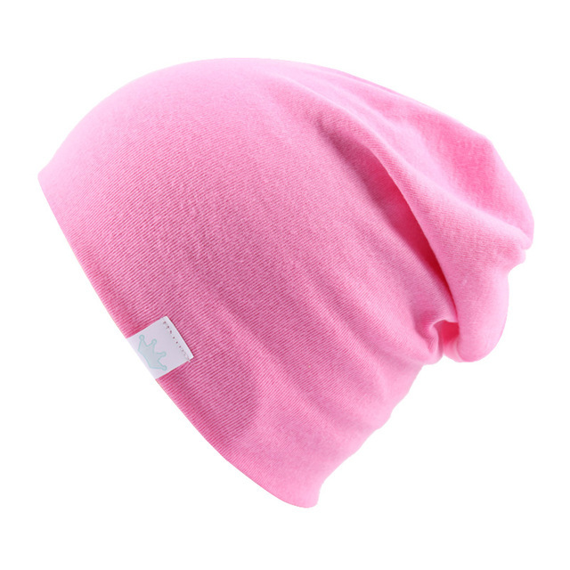 Newborn Baby Solid Color Knitted Cotton Hats Earmuffs Autumn Winter Colorful Crown Hat