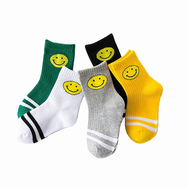 Cotton Kids Socks Spring Autumn Cute Cartoon Newborn Casual Sports Toddler Baby Boys Socks Letters Print Girls Socks 0 to 12 Years