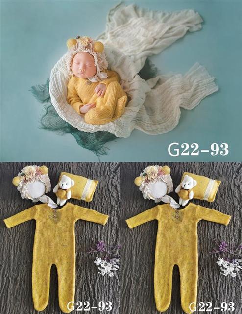 Newborn Photography Accessories, 0-1 Month, Boy and Girl Hat, Bodysuit, Photo Studio Outfits