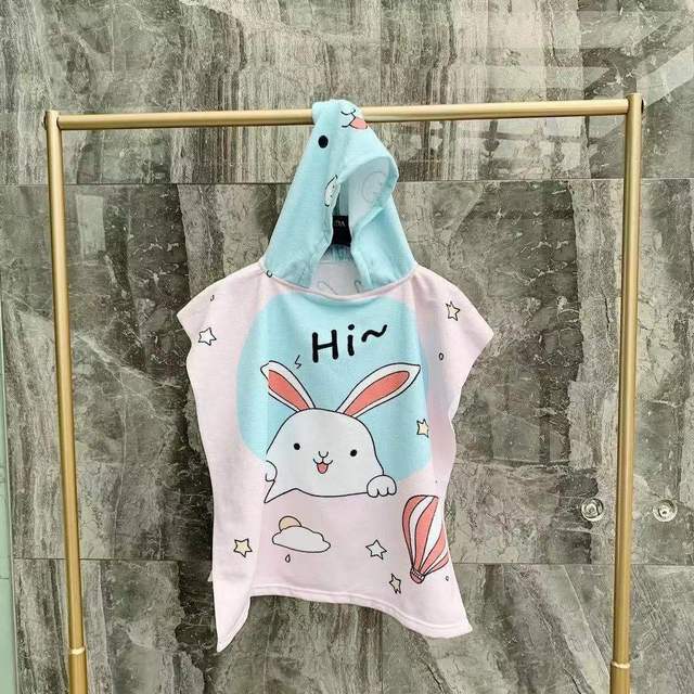 Children Cartoon Baby Hooded Cloak Beach Towel Boys Girls Kids Swimming Bath Towel Microfiber Terry Infant Bathing Wrap Bathrobe