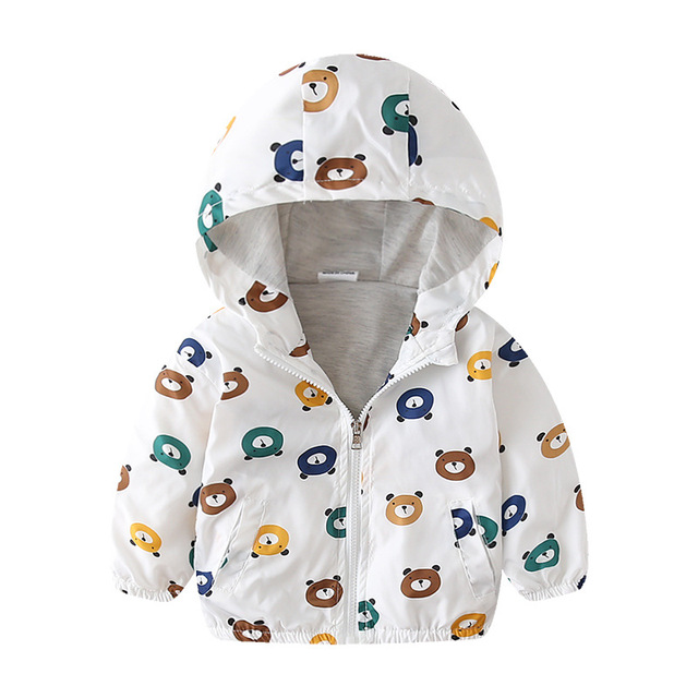 Spring Autumn Kids Clothes Boys Jackets Children Hooded Zipper Windbreaker Toddler Boys Car Dinosaur Waterproof Hoodies for Boys