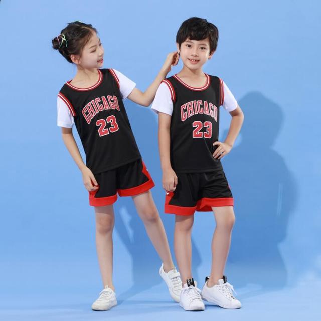 Baby boy basketball uniform outdoor sportswear 3-12 years old girls youth short suit summer children designer clothes set