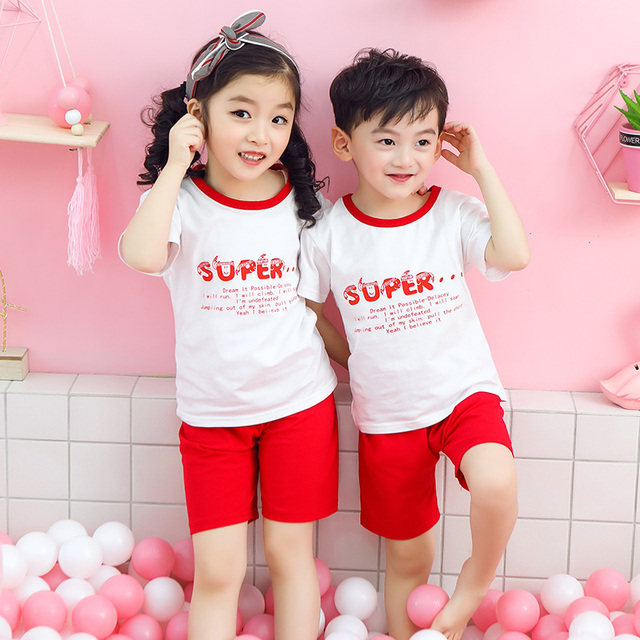 Summer Short Sleeve Cotton Animal Cartoon Dinosaur Unicorn Panda Boys and Girls Clothing Sets Children Pajamas Sets Kids Pajamas