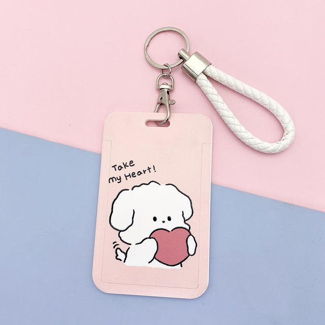 New cute cartoon student meal ID card holder campus card ID badge holder lanyard access control subway bus card protective cover