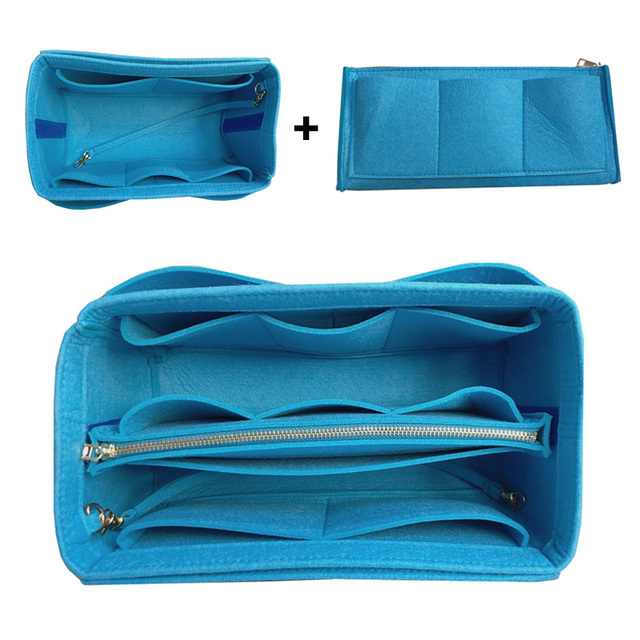 New Popular Women Makeup Organizer Felt Cloth Insert Bag Multifunction Travel Cosmetic Bag Girl Toiletry Storage Liner Bags