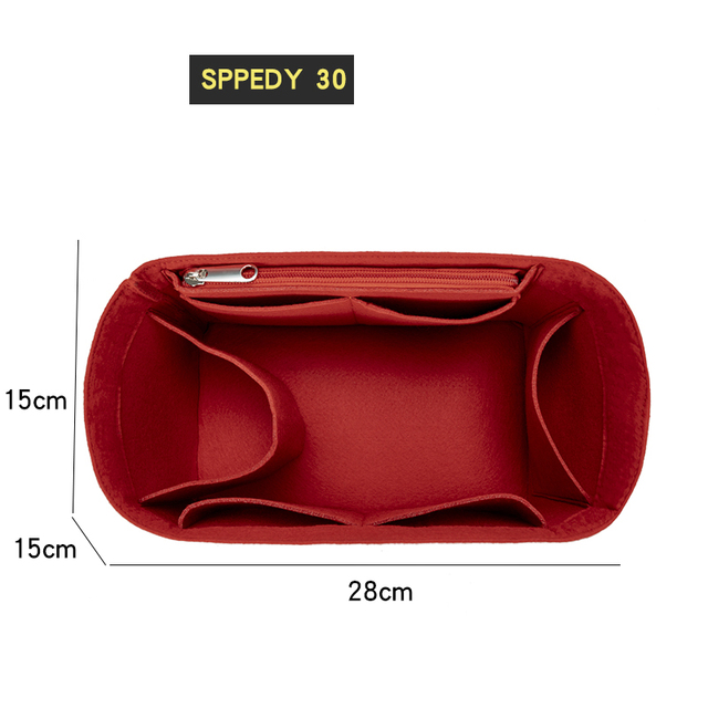 Felt Insert Bag Fit For Speedy 16 20 25 30 35 Women Bag Female Organizer For Cosmetic Pocket Mirror Keep Shape Improve Inner Space