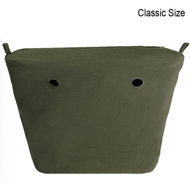 Classic Mini Size Waterproof Solid Canvas Insert Inner Liner Insert Zipper Pocket For Obag O Bag Silicone Handbag Bag