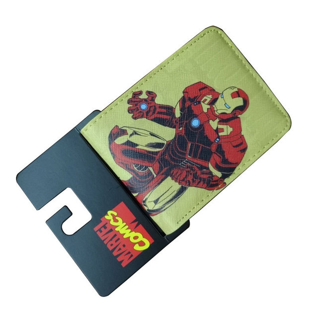 Disney Marvel Avengers Iron Man Spider-Man give boys birthday gifts anime cartoon short two fold wallet purse