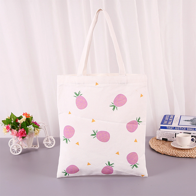 Canvas Bag Women Shoulder Bags 2022 Girls Shopper Bags Cute Cartoon Simple Print Foldable Washable Reusable Eco Tote Bag