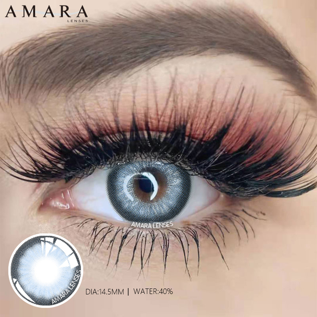 Amara 1 Pair Natural Colored Contact Lenses For Eyes KING Colored Cosmetics Colored Eye Contact Lenses