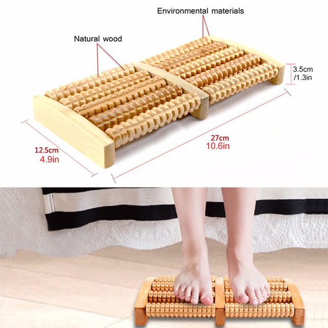 Tcare Wooden Body Foot Massager Device Reflexology Acupuncture Thai Massage Roller Therapy Scrap Meridians Lymphatic Health Care