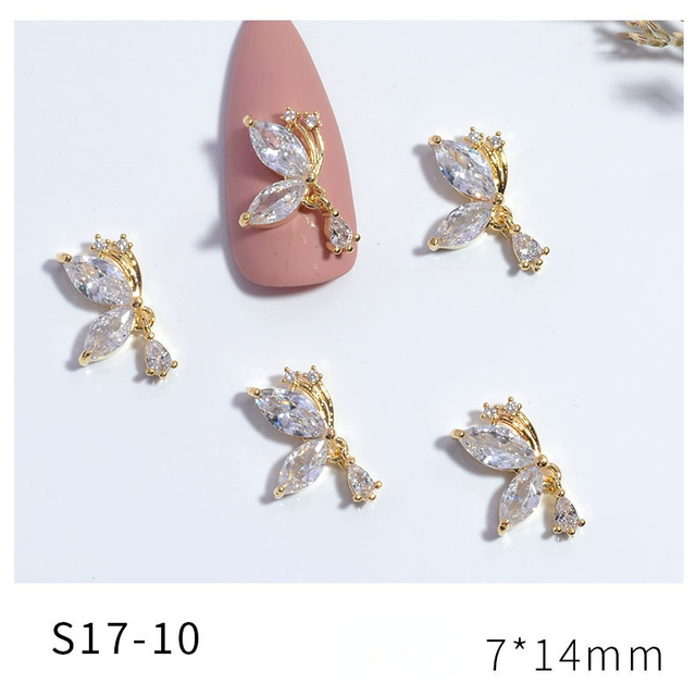 Net Red New Nail Art Jewelry Zircon Star Moon Love Pearl Rabbit Butterfly Chain Nail Decoration Nail Accessories