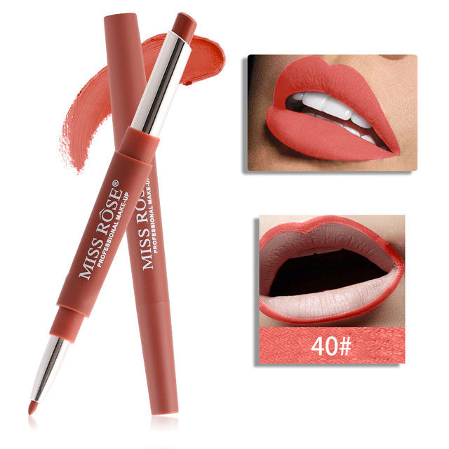 1pc Sexy 20 Color Double End Lip Makeup Lipstick Pen Waterproof Long Lasting Tint Lip Stick Beauty Matte Liner Pen Lipstick