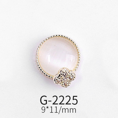 Nail Art Accessories Real Gold Micro Inlaid Zircon Nail Diamond Pentagram Cat's Eye Crane Nail Art Decoration G-2215