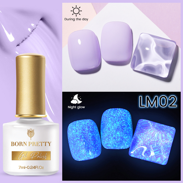 Born Pretty Pink Color Luminous Gel Nail Polish Glow In The Dark Neon Fluorescent Soak Off UV LED Top Coat Semi Permanent Varnish