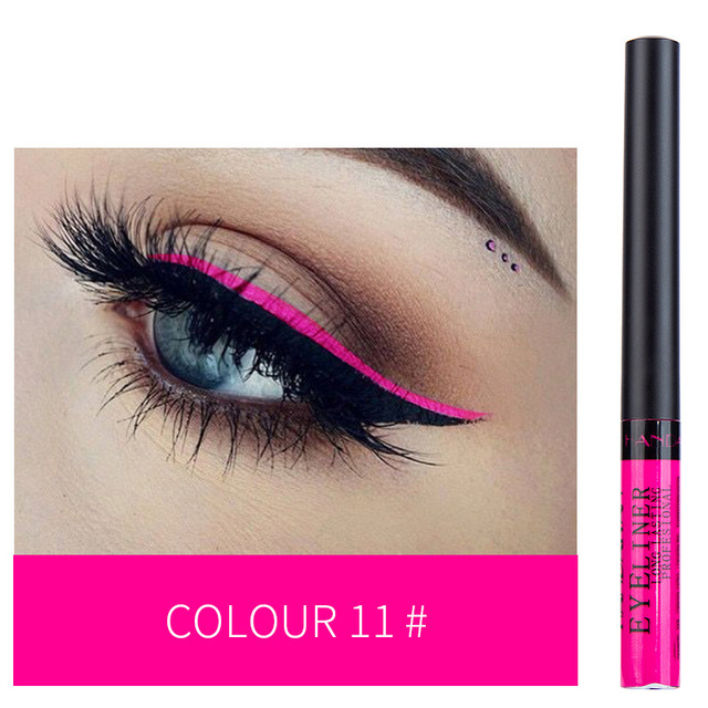 12 Colors Liquid Eyeliner Pen Set Waterproof Long Lasting Matte Colorful Eye Liner Cosmetic Quick Dry White Green Liner Makeup Kit