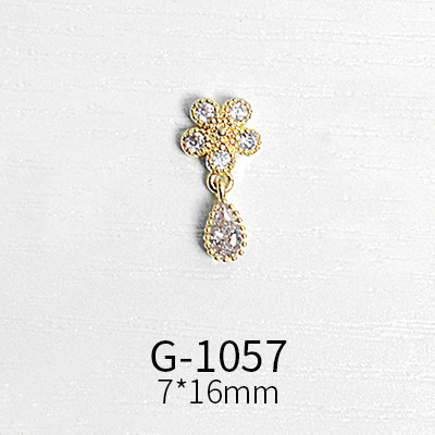 Japanese nail art zircon jewelry high-end luxury zircon real gold and color net red nail decoration G1047-G1070