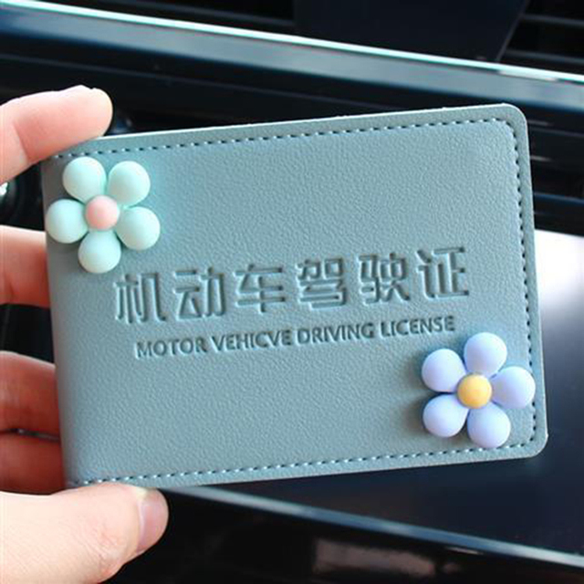 Ultra-thin car driver's license case leather motor car driver's license mini credit card document holder protective cover lady