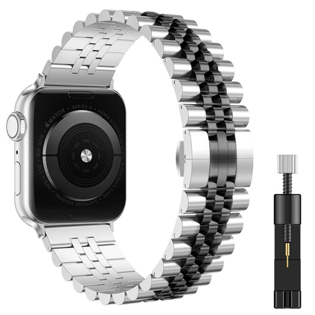 Metal strap compatible for apple watch 44mm 42mm 40mm 38mm men/women replacement stainless steel strap for iwatch 6 5 4 3 2 1 SE