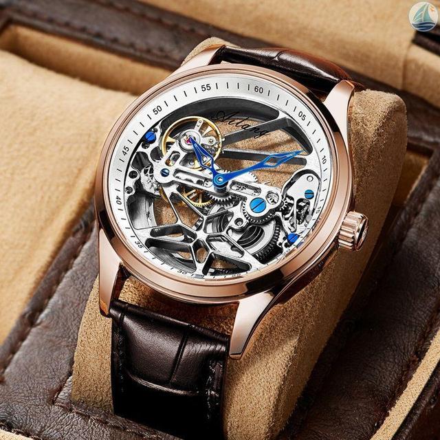 Genuine Tourbillon Watches Men Mechanical Watch Fully Automatic Luxury Brands Luminous Waterproof Men's Watch Fashion Reloj Hombre