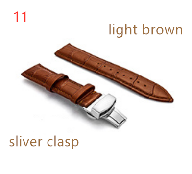 Genuine Leather Watch Band Strap Stainless Steel Butterfly Clasp 14mm 15mm 16mm 17mm 18mm 19mm 20m 21mm 22mm 24mm Watchband Tool