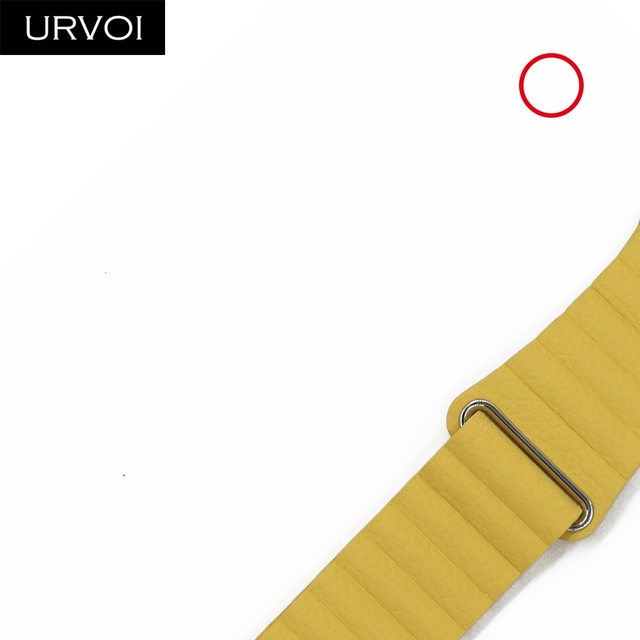 URVOY leather band apple watch series 7 6 SE 5 4 3band for iwatch Leather strap with soft comfortable magnetic clasp 2021 New