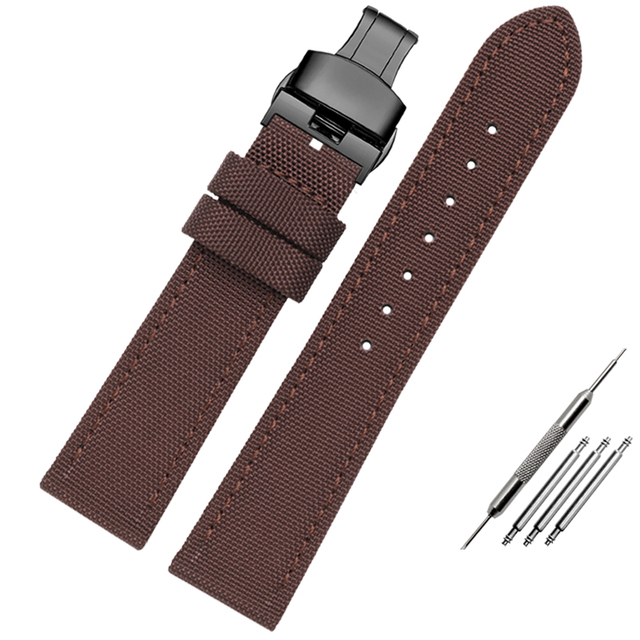 Canvas Leather Bottom Watch Band Replacement For Tissot For Seiko Nylon Strap For Timex Watch Accessories 18mm 20mm 21mm 23mm