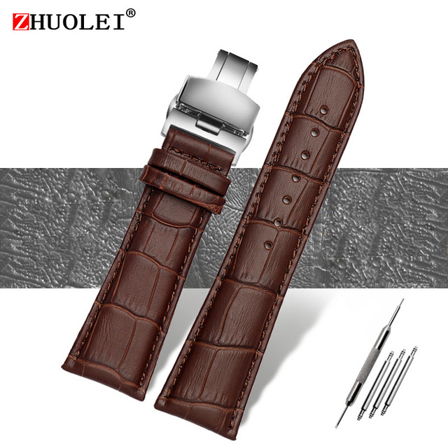 Watch Strap 23mm 24mm 26mm 28mm Big Width Black Brown Mens Crocodile Genuine Leather Watch Strap Band Bracelets Free Shipping