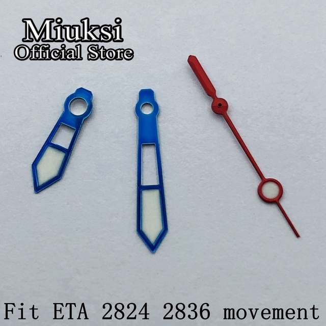 Miuksi Silver Blue Watch Green Hands Luminous Hands Fit NH35 NH36 ETA 2824 2836 Miyota 8205 8215 821A Mingzhu 2813 3804 Movement