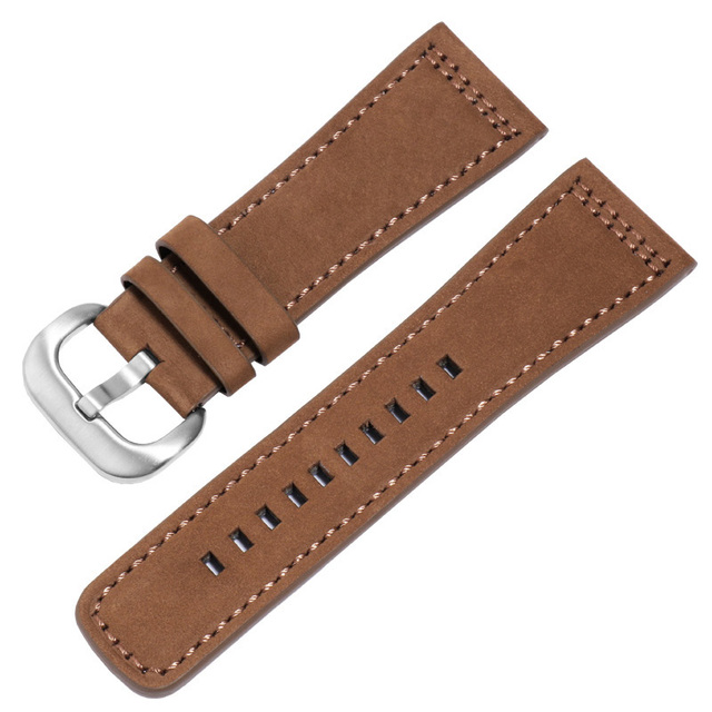 Frosted Genuine Leather Watchband 28mm Black Brown Strap Replacement Strap for S2 M2 P3 T2 Series Retro Watch Series