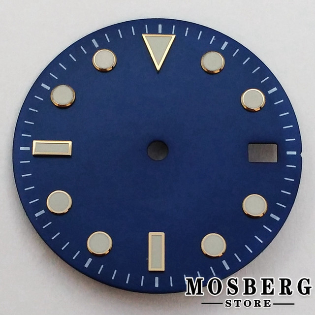 29mm sterile black green blue watch dial with date window for NH35 NH35A automatic movement accessories parts