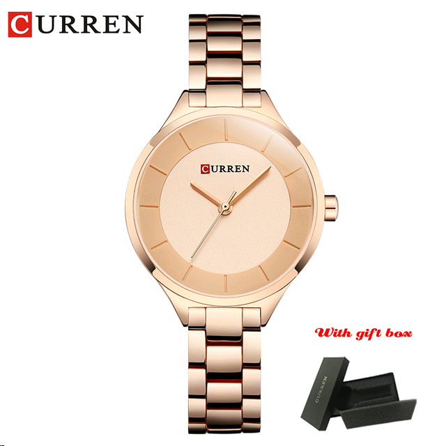 CURREN Fashion Creative Design Ladies Quartz Watch Woman Luxury Stainless Steel Women Watches Casual Female Clock