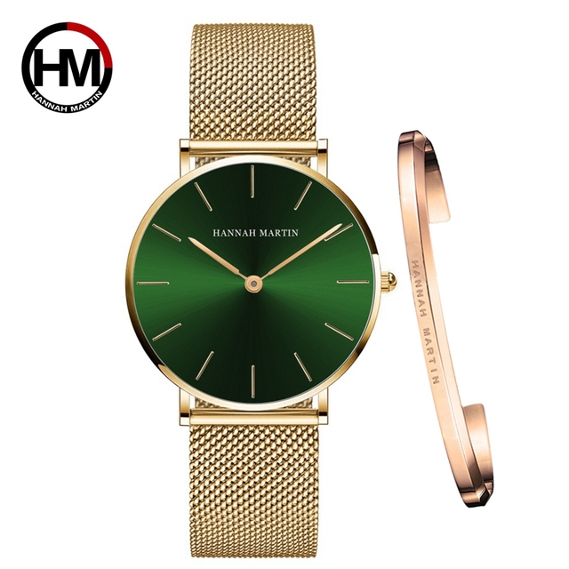 Women Watch 1 Set Bracelet Japan Quartz Simple Movement Waterproof Rose Gold Stainless Steel Mesh Ladies Watch relogio feminino