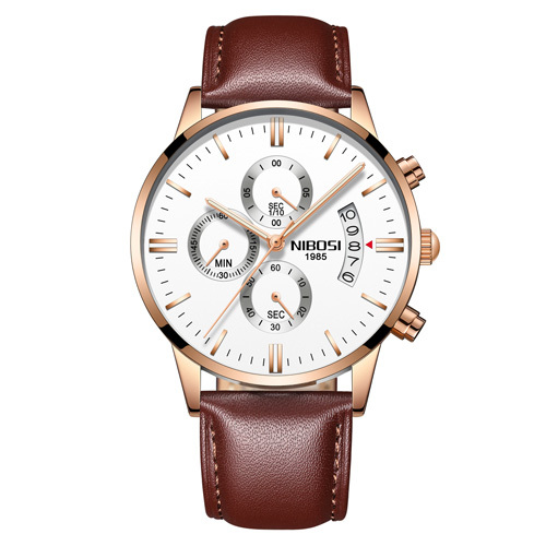 NIBOSI men's luxury watch, luxury celebrity watch, a watch for men used on official occasions, made of pure quartz