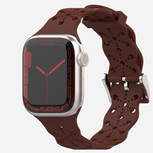 الدانتيل سيليكون حزام ل أبل ووتش Bnad 7 45 مللي متر 41 مللي متر تنفس سوار معصم من السيليكون ل iWatch 6 5 4 3 SE 44 مللي متر 42 مللي متر 40 مللي متر