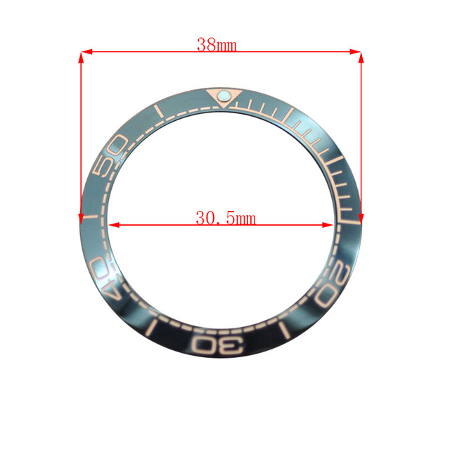 38mm ceramic bezel GMT and diving watch insert for 40mm men's watch watches replacement watch accessories simple dial watch bezel insert