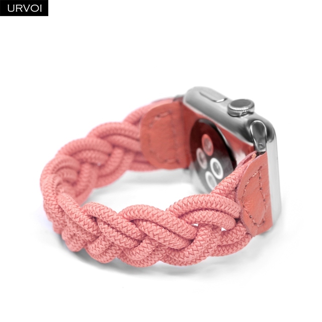 URVOI Braided Band for Apple Watch Series 7 6 SE 5 4 3 2 Woven Nylon Strap for iWatch Solo Stretchable Loop Replacement 41 45mm