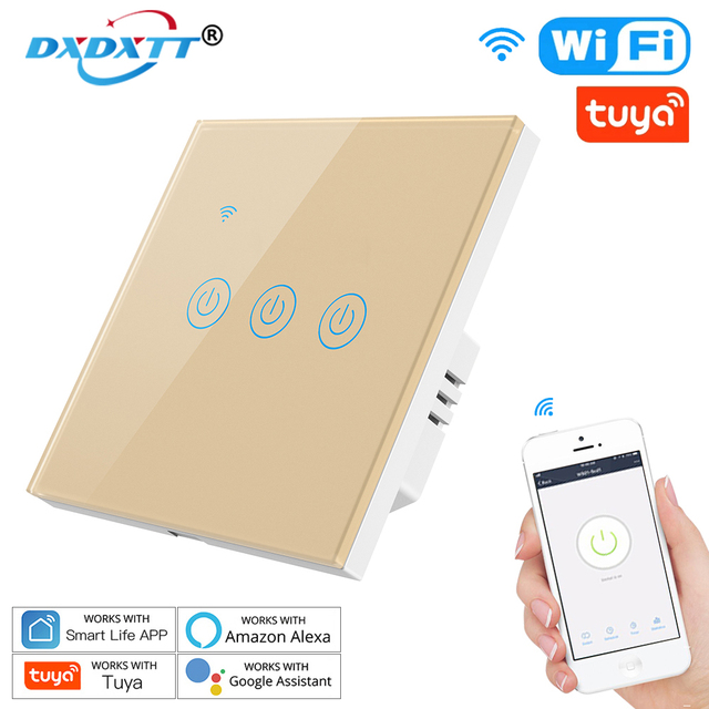 Tuya Smart Wifi Switch With Touch Life Smart Switch EU/UK/US/Brazil 220V Standard With Alexa Google Home Need Neutral