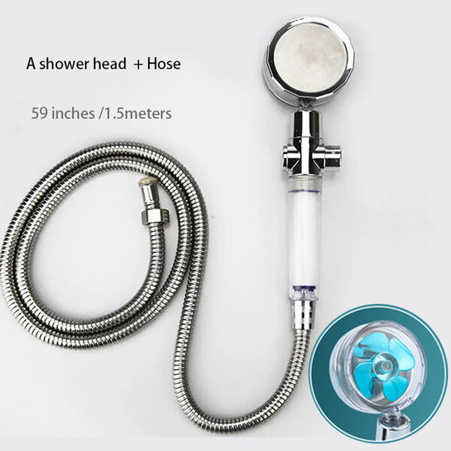 High Pressure Water Saving Flow Pressurized Shower Head 360 Degree Rotating Adjustable ABS Hose Bathroom Accessories Shower Set