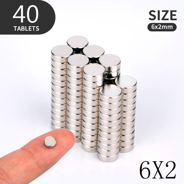 20 40 80pcs/lot 4X2 6x2 5x2 6x1mm Magnet Hot Round Strong Magnet Super Rare Earth Neodymium Magnet 3x2