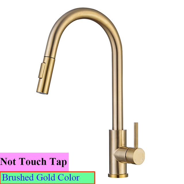 Brushed Nickel Touch Kitchen Faucets With Pull Down Sprayer Automatic Sensor Kitchen Mixer Tap Hot Cold Pull Out Touch Faucet