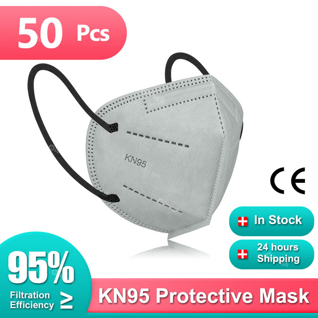 CE ffp2mascarillas KN95 FPP2 أقنعة الوجه القابلة للتنفس 5 طبقة قابلة لإعادة الاستخدام FFP2 التنفس غطاء للفم fp2 Masque