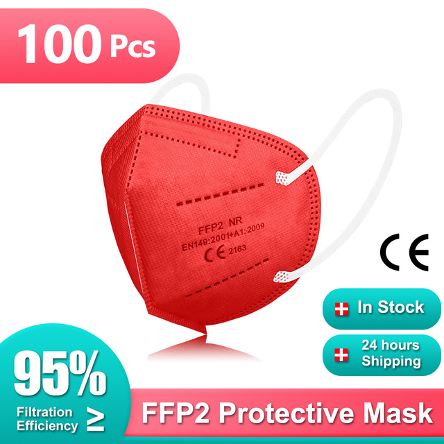 10-100 قطعة FFP2 Mascarillas 9 الالوان FPP2 Homologada يوروبا FFP3 Mascarilla KN95 5 طبقات الكبار FFP2Mask CE FP2 قناع FFP 2