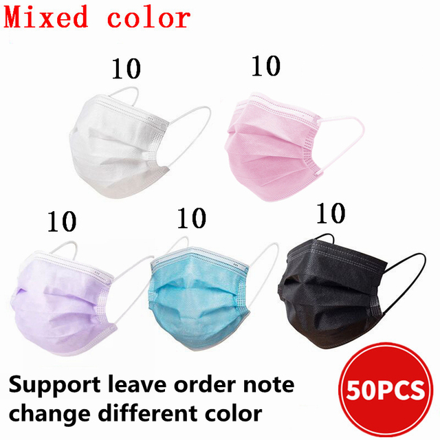 Disposable Dust Mask 3 Layer Colorful Homeopathic Masks Face Masks For Mascaras Mouth Masks For Adults