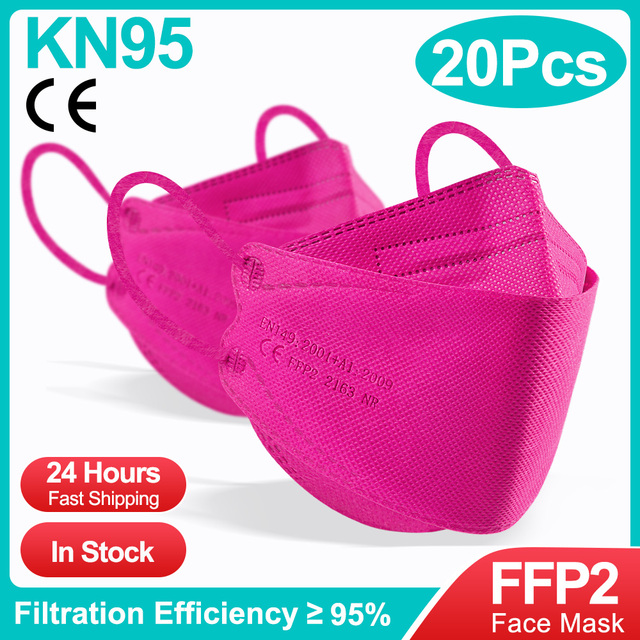 10-100 قطعة الكورية الأسماك KN95 Maske FFP2 Mascarillas FPP2 المعتمدة الصحية قناع وجه واقي التنفس أقنعة الفم ffp2fan CE