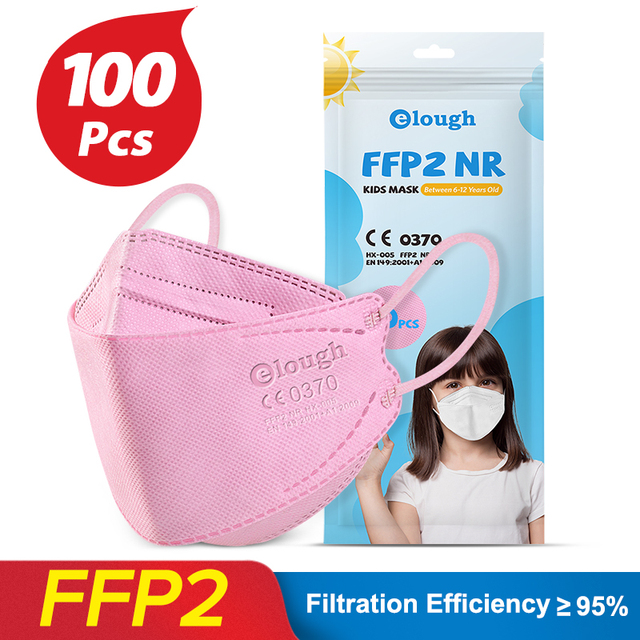 Elough KN95 Mascarillas Niños FFP 2 Fish Babies FPP2 Masks Resuable Mascarilla FFP2 Infantil Homologada 4 Layers FFP2Mask Kids