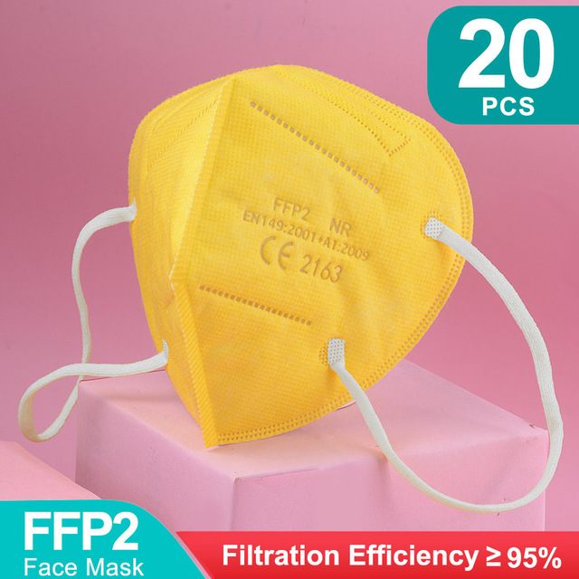 9 ألوان FFP2 Mascarillas KN95 أقنعة الوجه للكبار 5 طبقات سلامة الغبار التنفس FFP2 قناع الكبار الأسود FPP2 KN95 قناع الوجه CE